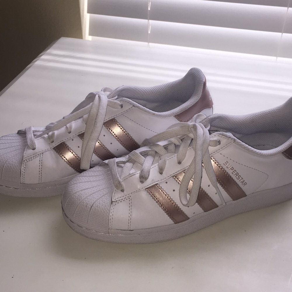 Rose gold superstar adidas